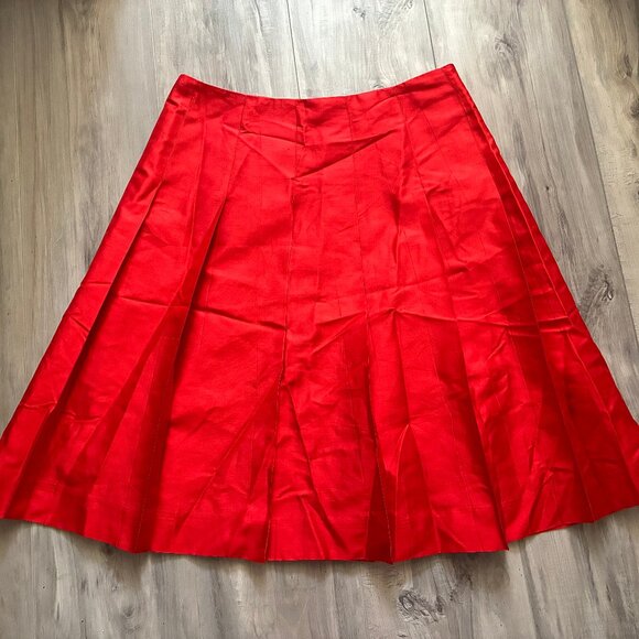 Banana Republic Dresses & Skirts - Banana Republic Red Silk Pleated A-Line Skirt